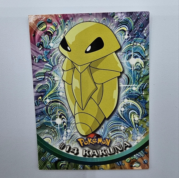 Pokemon TOPPS 1999 Kakuna #14 Blue Logo TV Animation Edition Card - Picture 2 of 4